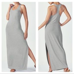 Fabletics | Maxi Dress Gray Racerback Side Slit
